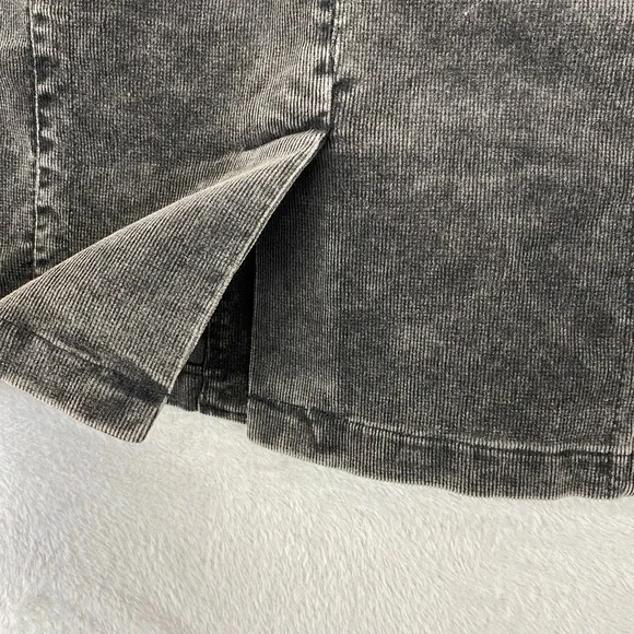 Y2K Corduroy Blazer Jacket Women Size L Charcoal Gray Vintage Wash Grunge - Picture 6 of 10